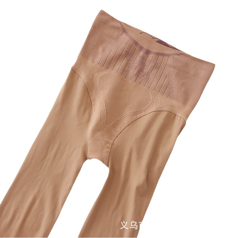 Autumn and Winter bottoming water light socks flower fairy fleece-lined one-piece pants light leg nude feeling artifact high waist belly contracting hip lifting bottoming women