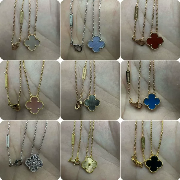 Popular Fashion 18K Four-Leaf Clover Necklace for Women, Double-Sided Mother-Of-Pearl Pendant, Non-Fading, High-End Clavicle Chain