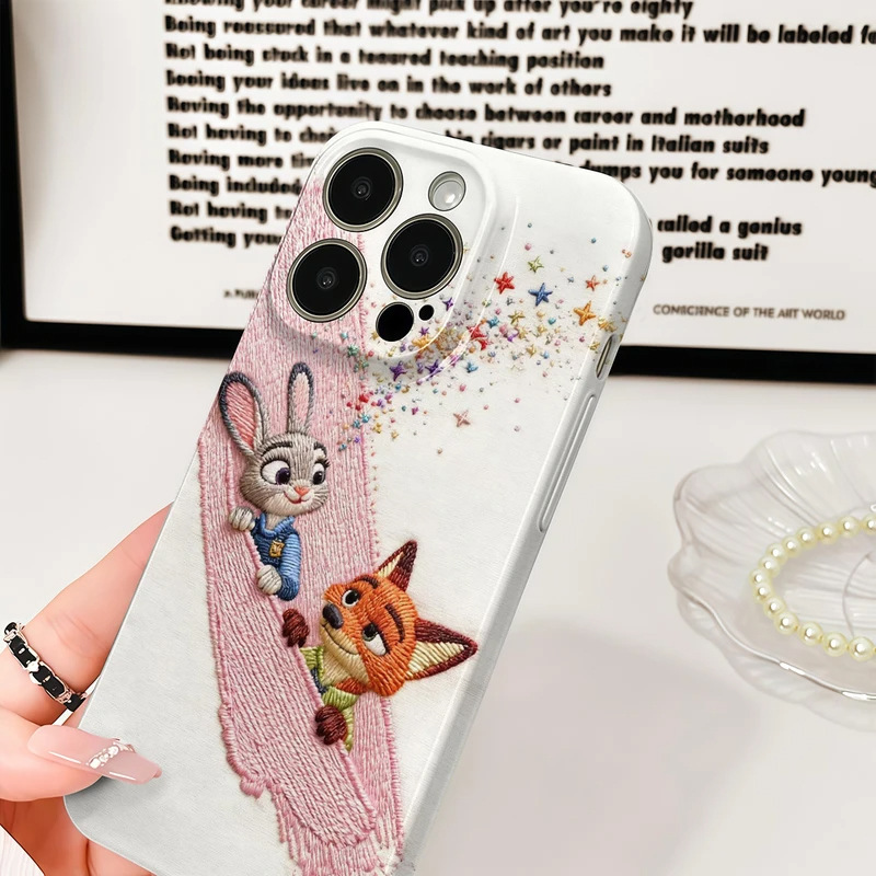 Pintura al óleo Judy para Apple 17promax dibujos animados lindo iPhone 16pro lente todo incluido 15 nuevo 1
