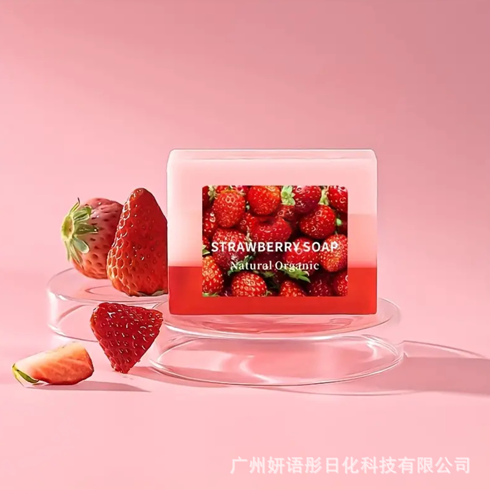 跨境外贸soap玫瑰草莓精油皂手工皂香皂水果洁面皂沐浴皂洗脸肥皂