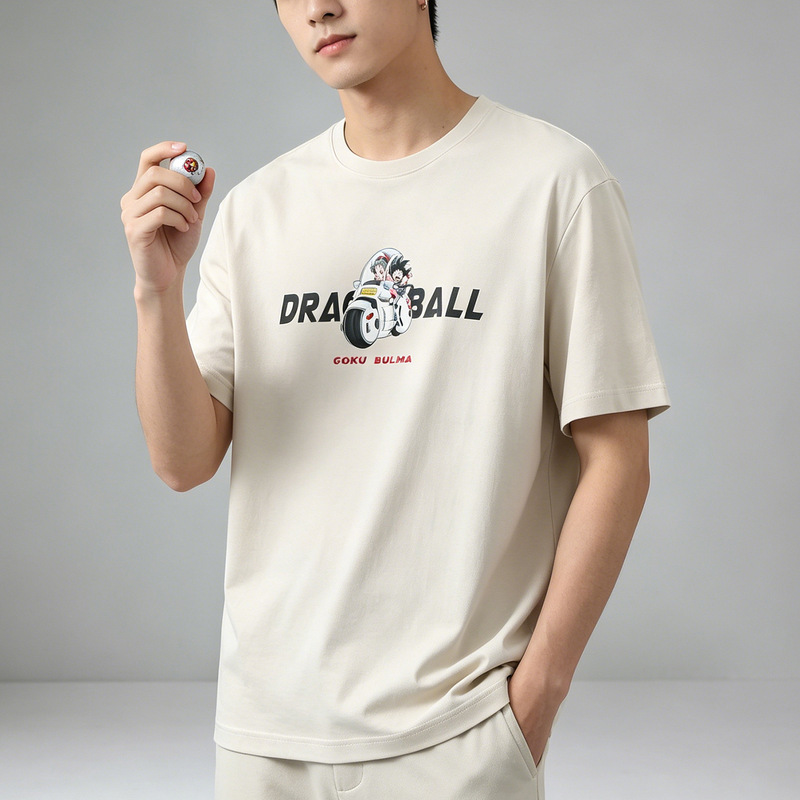 100% Pure Cotton Short-Sleeved T-Shirt for Men, Summer Breathable Casual Dragon Ball Print Round Neck T-Shirt Top 2W131 100% Pure Cotton Short-Sleeved T-Shirt for Men, Summer Breathable Casual Dragon Ball Print Round Neck T-Shirt Top 2W131