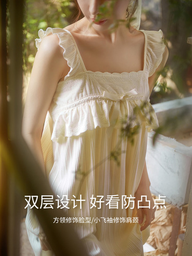 3T23批发吊带睡裙女夏季甜美可爱薄款少女睡衣纯棉夏款大码家居服