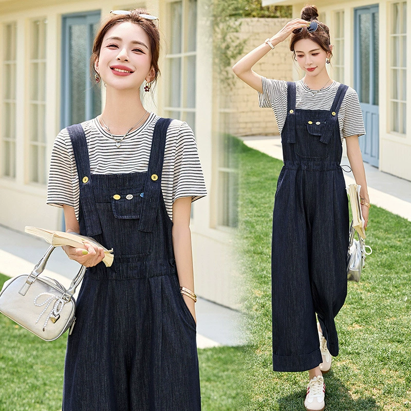 Спот может подтолкнуть 2025 новый летний жилет без рукавов джинсовые комбинезоны с короткими рукавами T набор из двух частей