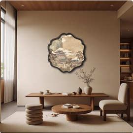 中古风灯光画走廊过道挂画餐厅装饰品轻奢挂壁高级感入户门正对