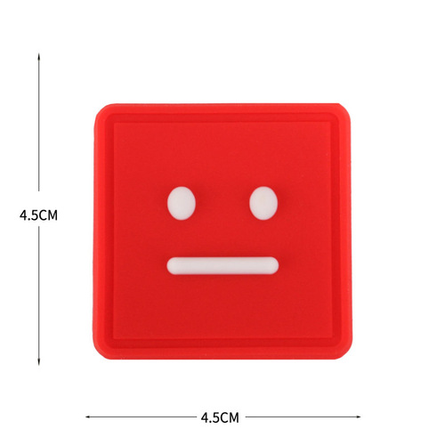 Outdoor Smiling Face 3D PVC Glue Velcro Armband Yellow Smiling Face Creative Black and White Luminous Backpack Sticker