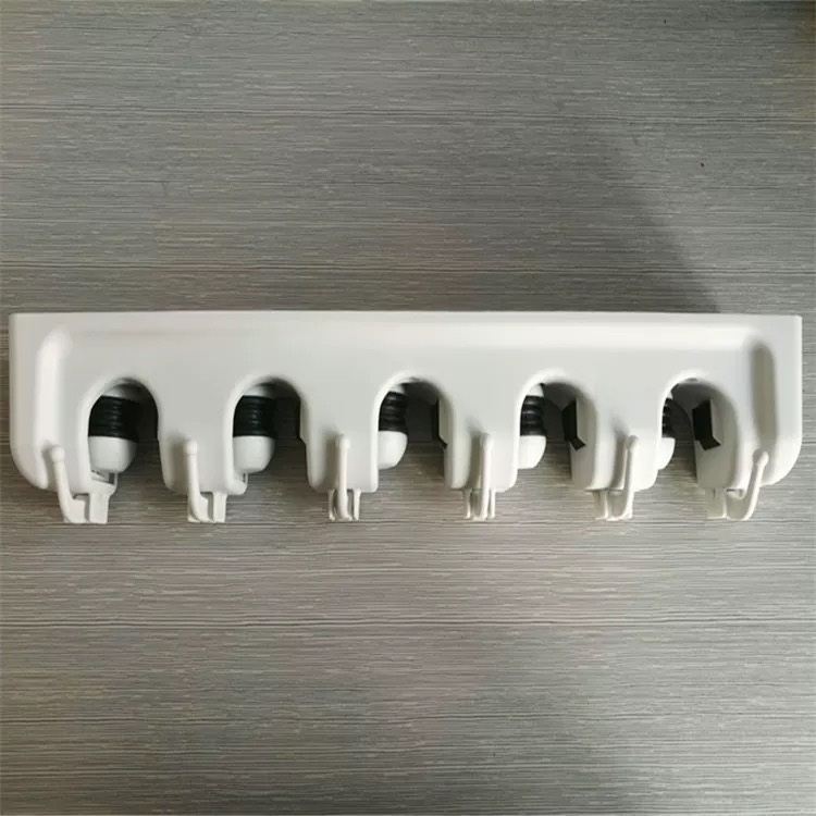 Soporte de Plástico para Escoba y Trapeador, Montaje en Pared, 3/4/5 Varillas