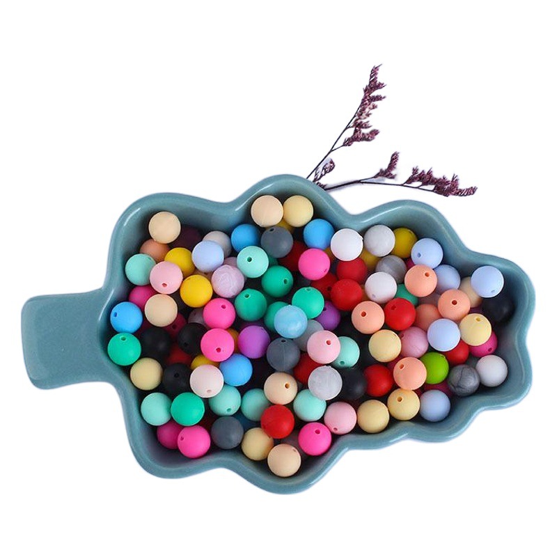 12mm perlas de silicona molar juguete teether pulsera pezón cadena collar accesorios infantil DIY accesorios de la joyería