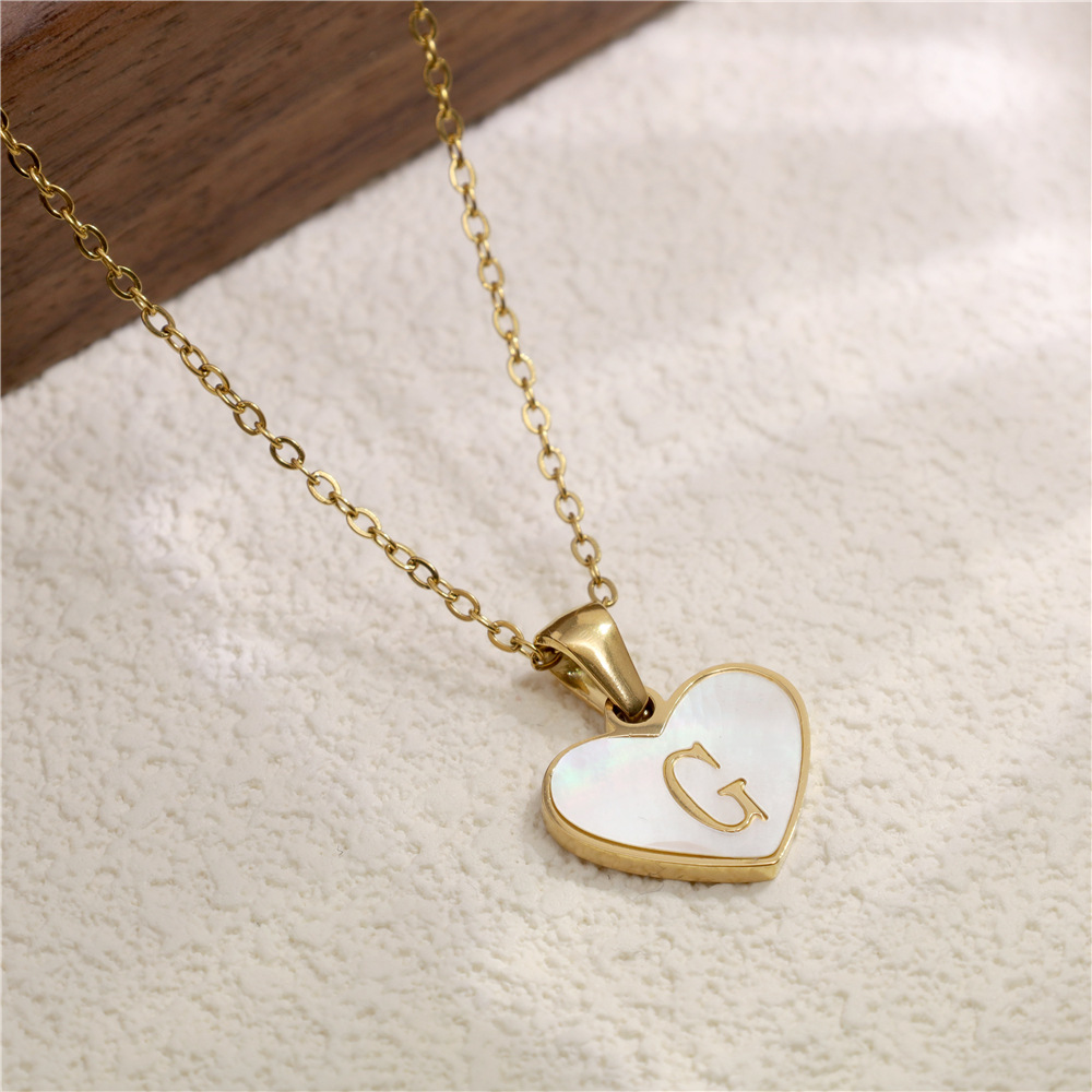 8g Weight 304 Stainless Steel Pendant Material Pendant Necklace Classification 304 Stainless Steel Chain Material cable chain Chain Type 1 Piece Quantity Daily Occasion 304 Stainless Steel Material Letter, Heart Shape Pattern All Seasons Season Women's Gender Polishing Design IG Style Style Wholesale Jewelry IG Style Letter Heart Shape 304 Stainless Steel Polishing Pendant Necklace Cable Chain 13