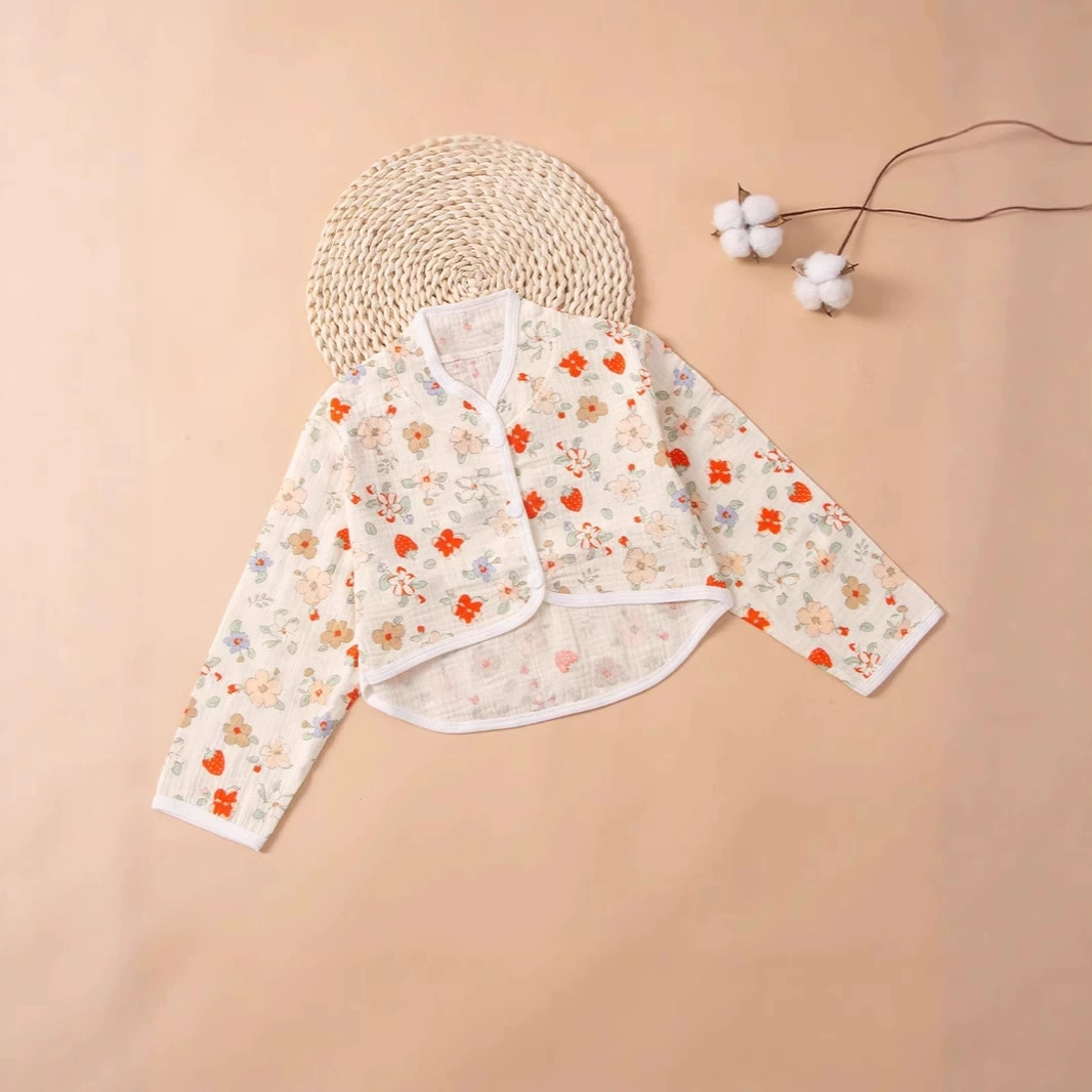 Новая детская одежда из чистого хлопка с кондиционером для сна, защита плеч и защита от холода, детские топы для детей