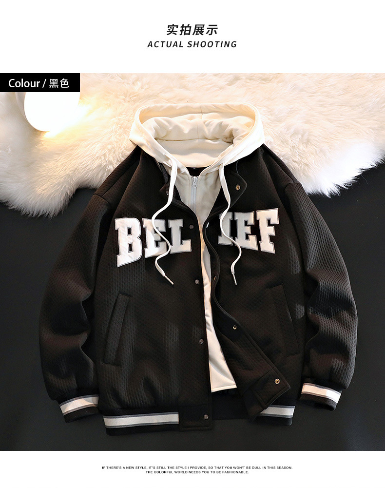 连帽卫衣男春秋季2023新款潮牌休闲百搭开衫刺绣棒球服青少年外套详情8