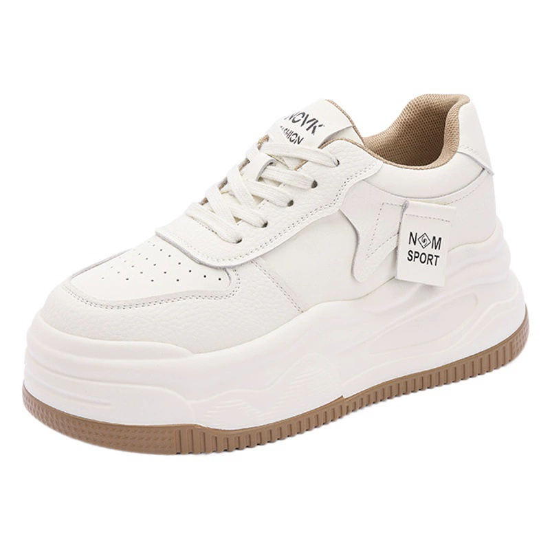 Спортивная обувь, женская обувь, осень 2021, женские белые туфли на толстой подошве с внутренним усилием, белые туфли с мелким горлышком, женская бархатная повседневная обувь