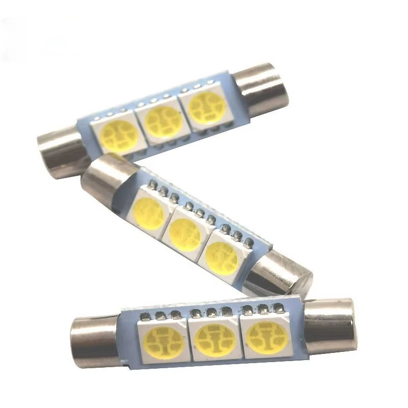 Плоская головка двойной заостренный T6-29MM 5050 3SMD зеркало солнцезащитный козырек свет автомобильный крытый свет 31 мм