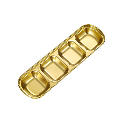 304 Korean stainless steel flavor dish, hot pot seasoning dish, two-grid, three-grid sauce dish, Western restaurant seasoning dish, dipping saucer