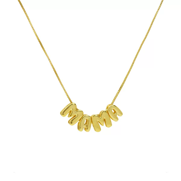 Hot sale brass 18k bubble balloon diy small letter pendant LOVE/MAMA/MOM necklace mother's day gift