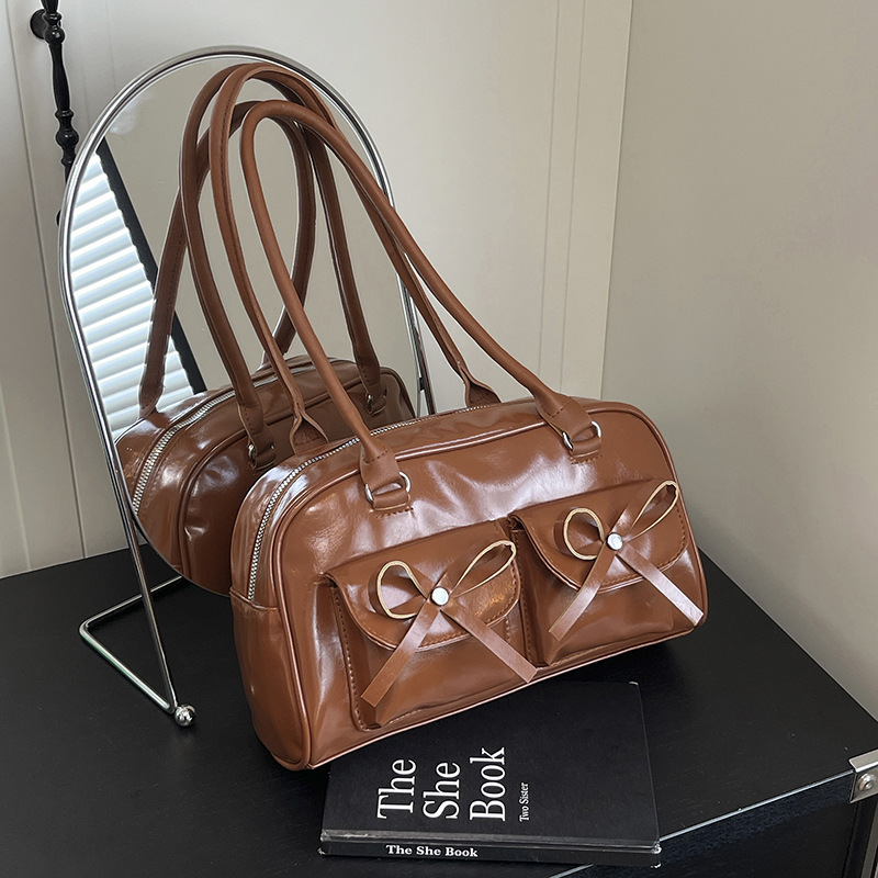 2025 新しい夏のトートバッグ高価値カジュアル通勤脇の下バッグ PU 韓国ファッションニッチショルダーバッグ|undefined