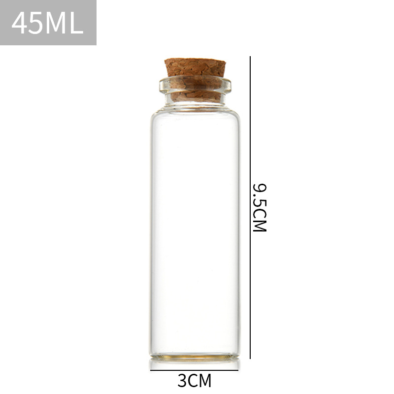 Botella de tubo de bayoneta de 30mm de diámetro que deseen botella de vidrio de corcho Cordyceps botella de medicina botella de té perfumada botella de deriva