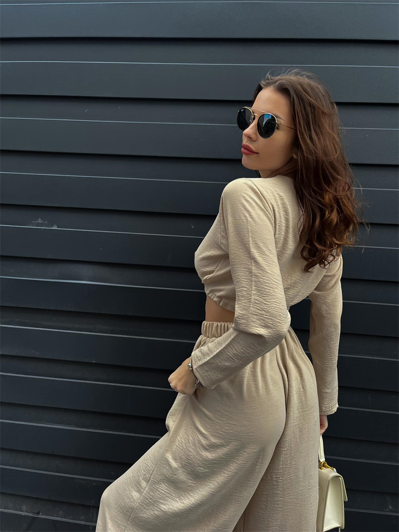 Täglich Frau Einfacher Stil Einfarbig Elasthan Polyester Hosen-Sets Hosen-Sets display picture 2