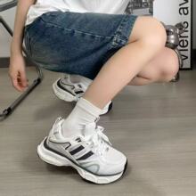 许玲ins港风复古小众厚底运动老爹鞋子女情侣百搭网面休闲小白鞋