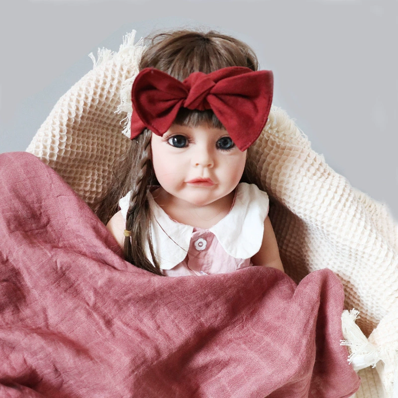 Трансграничная Детская повязка для волос с кроличьими ушками, детская нейлоновая однотонная эластичная повязка на голову, Бамбуковая хлопковая обертка, комплект полотенец из двух предметов