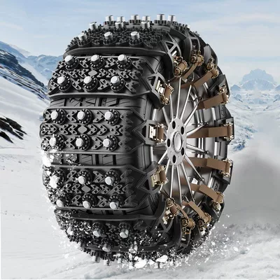 Reinforced Thickened Steel Nails, Tire snow chain - black-6-nail-double-row-tank-track-1-trial-pack