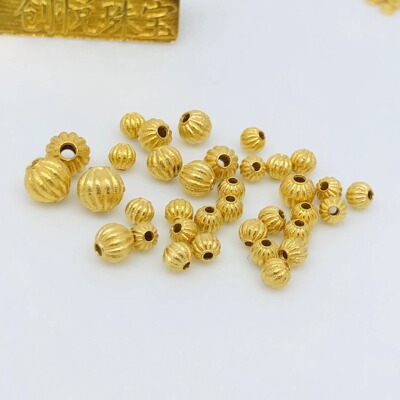 18K Ancient Golden Pumpkin Separated beads Septa manual Beading Loose bead Bracelet DIY chain Jewelry parts