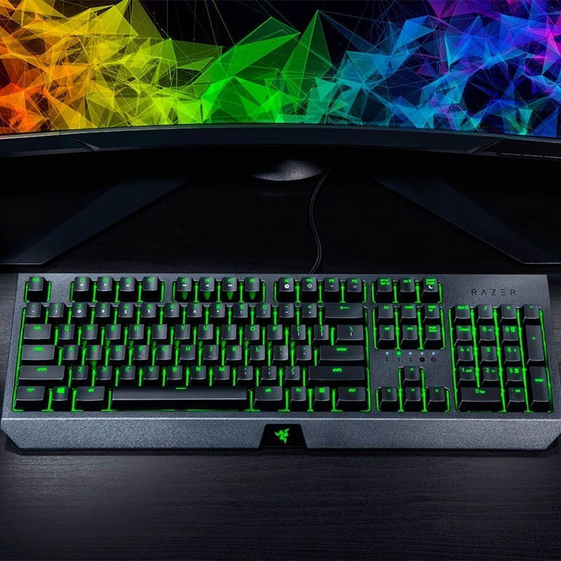 Razer blackwidow essential雷蛇黑寡妇标准绿电脑游戏适用键盘