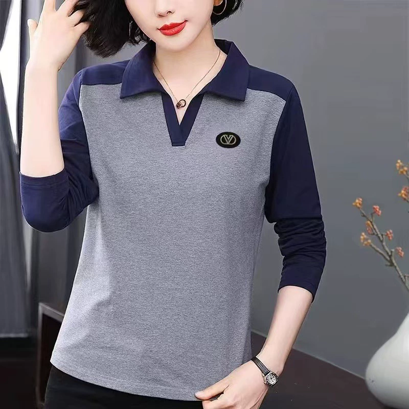 Весенняя тонкая универсальная элегантная базовая рубашка больших размеров, стильная тонкая женская рубашка с длинными рукавами и отложным воротником