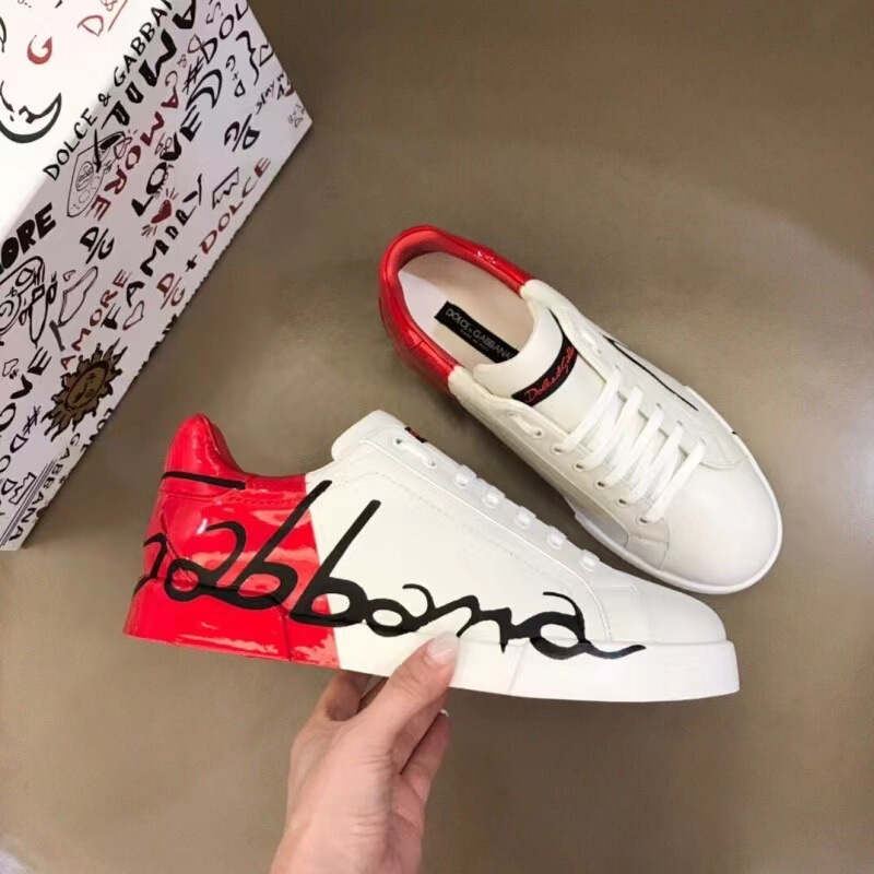 D&G Men's Graffiti Sneakers Genuine Leather Low-top Lace-up Casual Shoes Trendy Versatile White Shoes 2025 New Model D&G Men's Graffiti Sneakers Genuine Leather Low-top Lace-up Casual Shoes Trendy Versatile White Shoes 2025 New Model