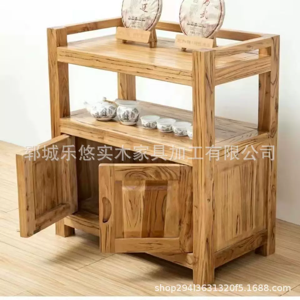 老榆木餐边柜实木简约收纳柜多功能储物柜多用途茶水柜家居储物柜