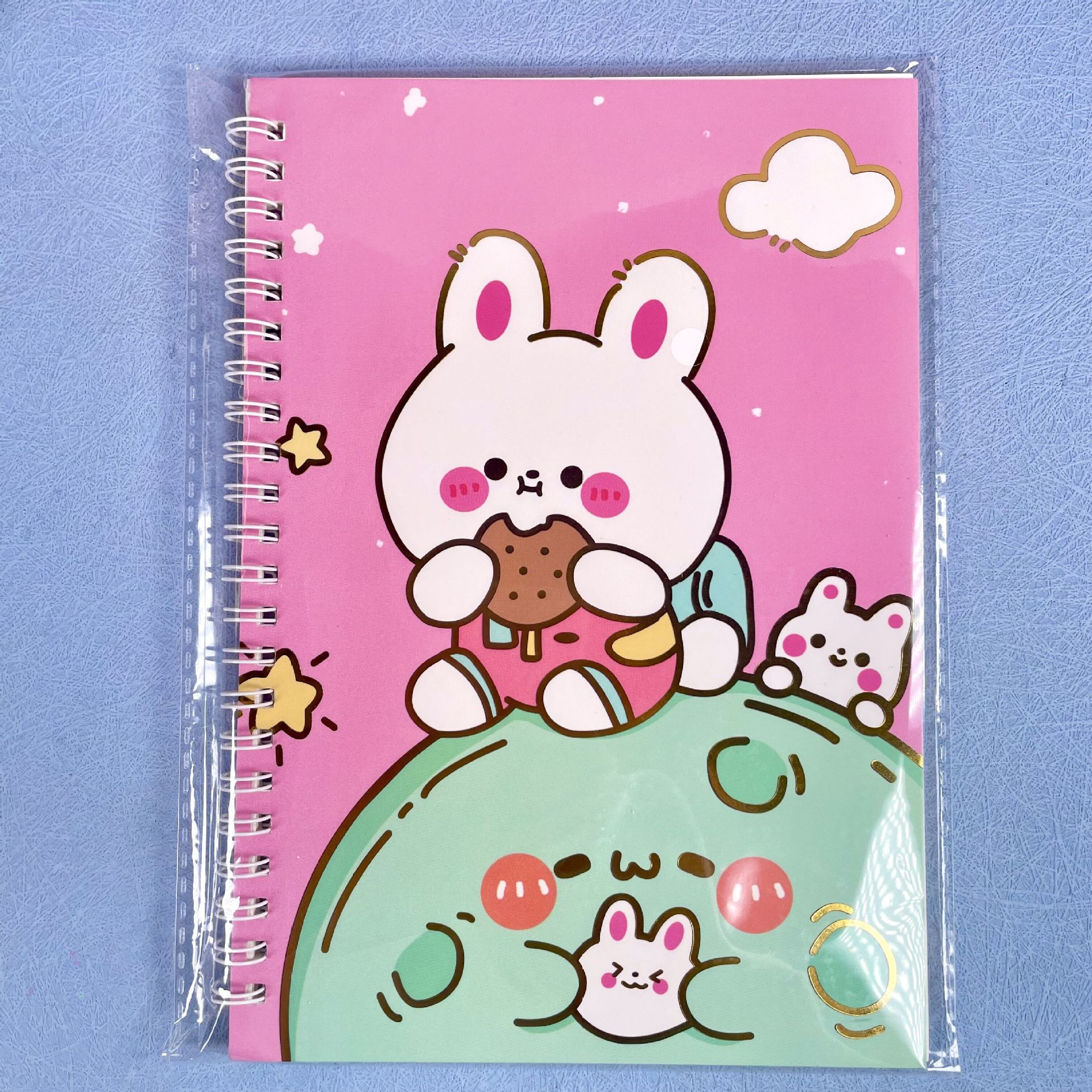 Espacio perro conejo cuaderno A5 bobina libro de dibujos animados Libreta de buena calidad ejercicio libro nuevo libro de una sola línea al por mayor