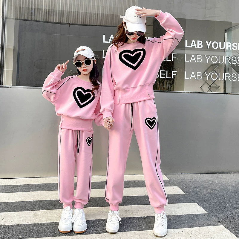 Spring autumn sweatshirt for leisure, set, family style, 2023