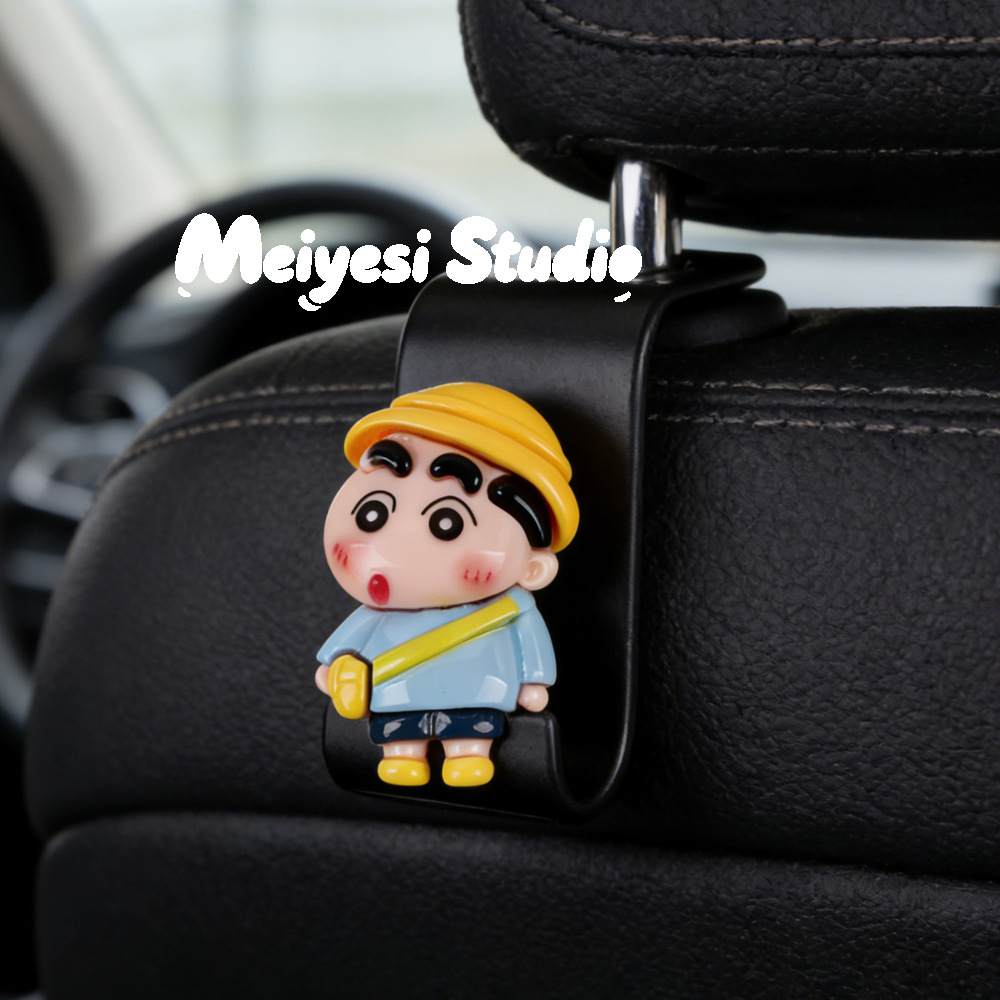 Gancho para coche, almacenamiento trasero multifuncional para coche, lindo coche de dibujos animados, asiento delantero, trasero, gancho de almacenamiento