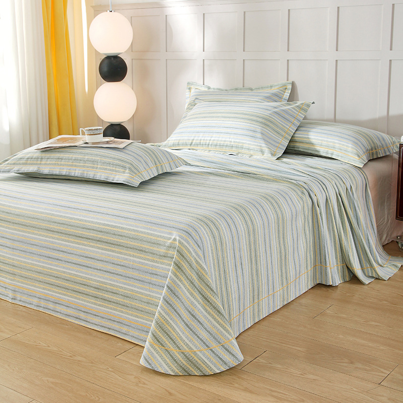 2025 nuevas sábanas de verano fresco una pieza de algodón puro 100 algodón viejo tela gruesa edredón dormitorio individual traje de tres piezas 2