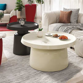 高级感创意茶几小户型北欧客厅轻奢现代简约侘寂风圆形床头柜边几