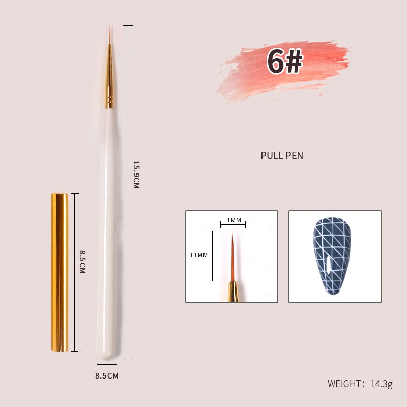 Cepillo de uñas japonés cepillo de uñas varilla de madera pluma de pintura pluma de dibujo gradiente en forma de abanico floreciente francés fototerapia pluma herramienta cepillo