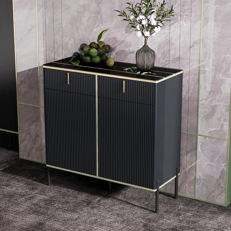 바위 보드 데스크탑 80 검은 두 문 80*35*95cm