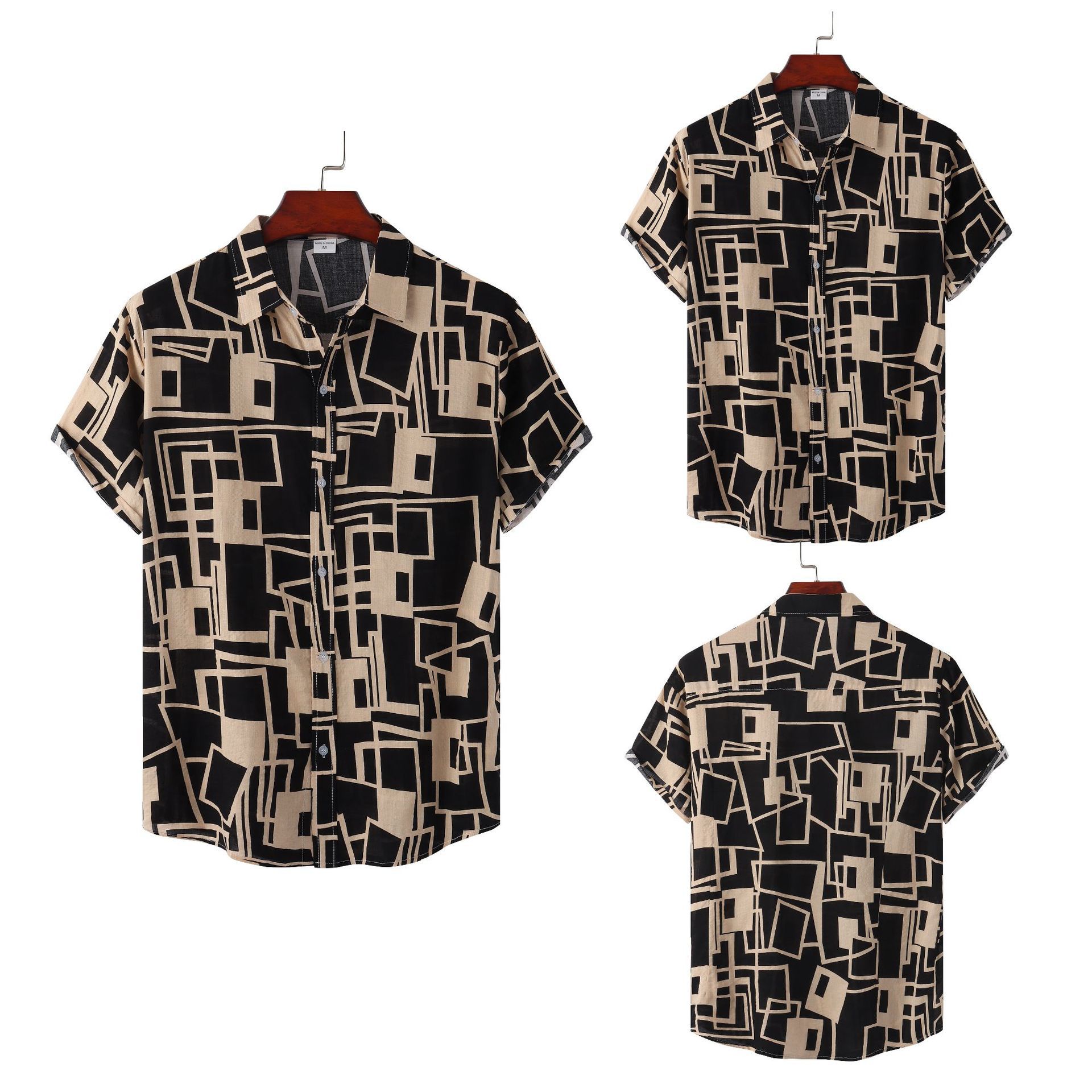 Camisa de manga corta floral transfronteriza Hombres europeos y americanos 2022 verano nueva camisa de manga corta cardigan camisa de manga corta para hombres