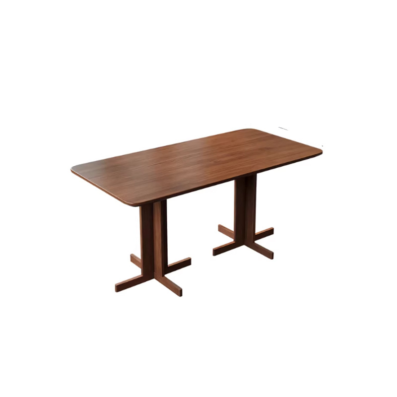 Mesa de comedor de madera sólida de hierro forjado Comedor de comedor Comedor de comida rápida Comedor de mesa larga Mesa de café de hotel