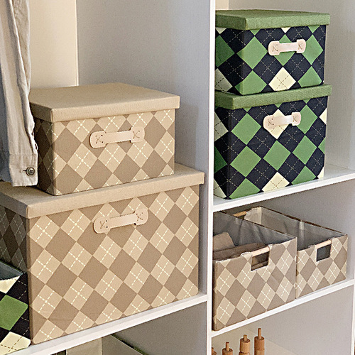 Student dormitory snack book storage box wardrobe clothes storage box foldable covered dust-proof entrance storage box