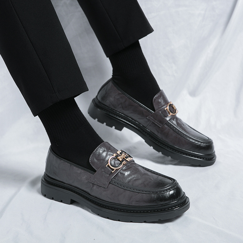 Hombres de negocios ropa formal primavera y otoño británico transpirable suela suave de cuero para trabajar zapatos de ropa formal zapatos de cuero casuales zapatos de Lefour hombre image 4