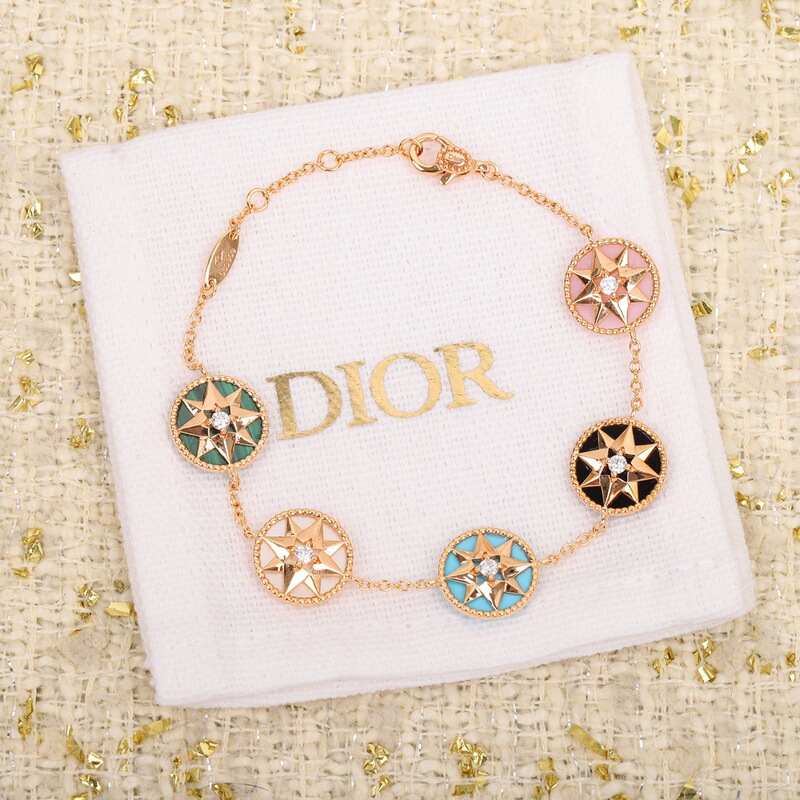 Dijia Compass Bracelet with Eight-Pointed Star and Five Flower Design, High-Quality Fashion Jewelry with Natural Mother-Of-Pearl Six-Pointed Star Compass, Big Brand Jewelry