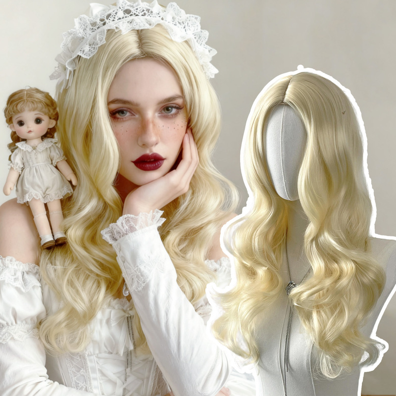 Halloween Wig for Women, European and American Style, Long Curly Hair, Big Waves, 613 # Golden Curly Hair Stage Performance Angel Style Headgear Halloween Wig for Women, European and American Style, Long Curly Hair, Big Waves, 613 # Golden Curly Hair Stage Performance Angel Style Headgear