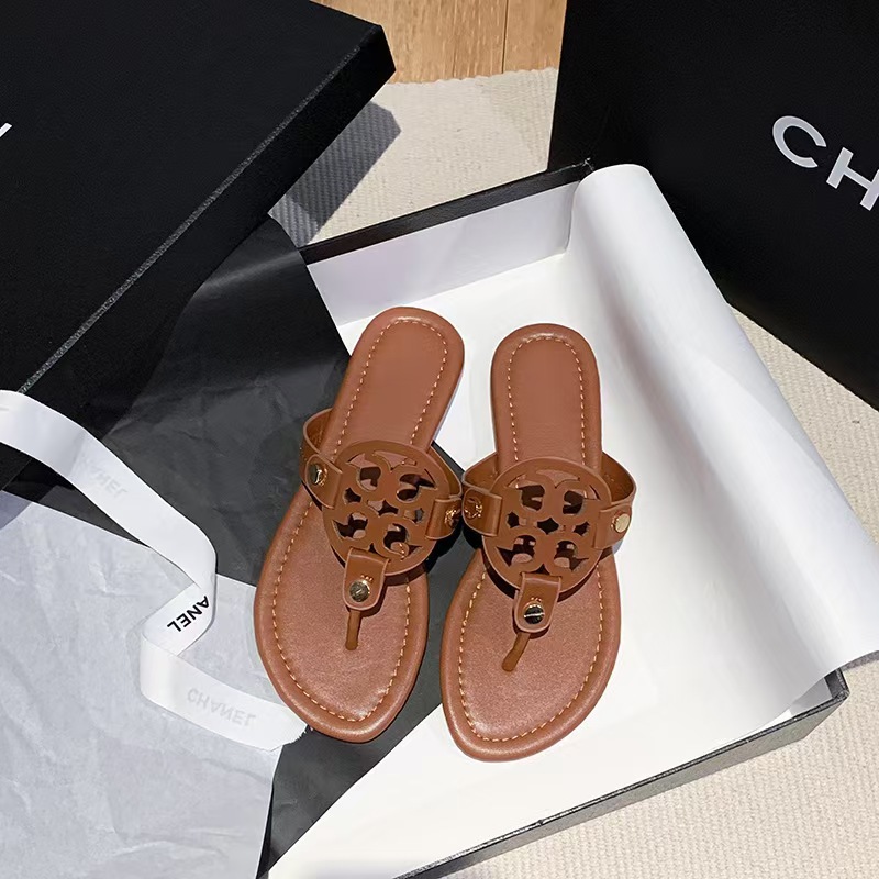 2024 nuevo tipo de zapatillas TB casuales con suela plana para mujeres de verano, zapatos de playa antideslizantes con suela gruesa