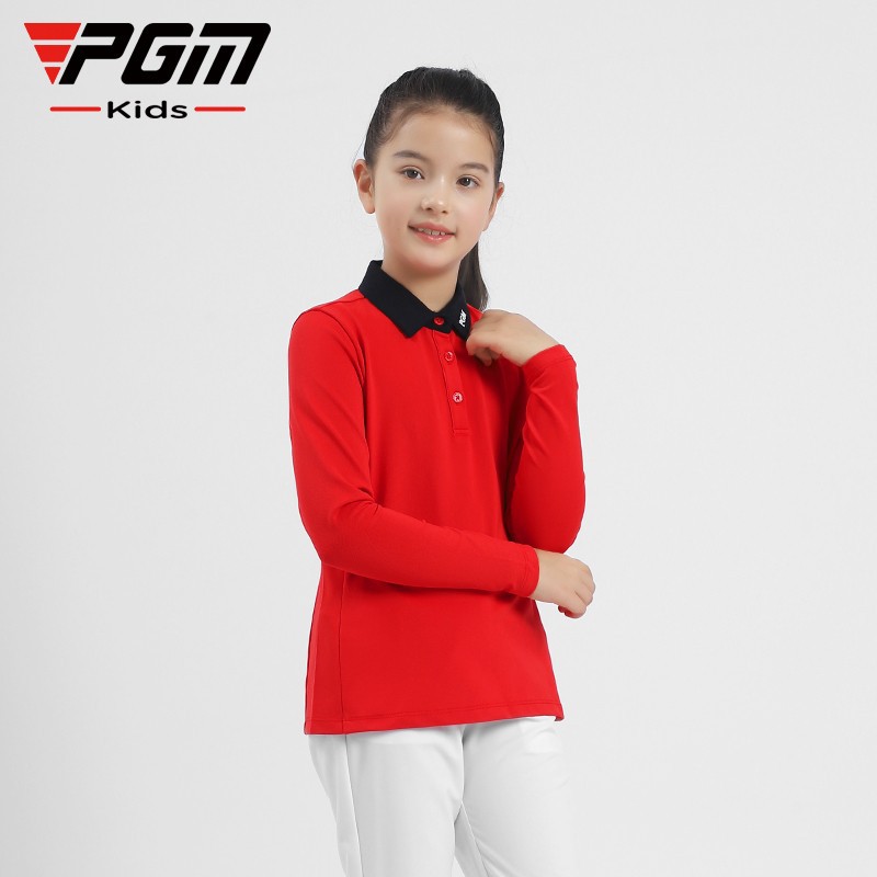 PGM new children's golf clothing autumn and winter girls long sleeve skin-friendly sports fabric soft elastic
