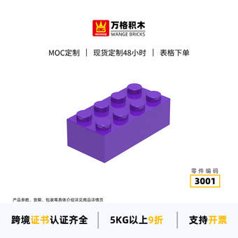 万格大班儿童小颗粒国产兼容积木3001拼装零件高8孔配件批发玩具