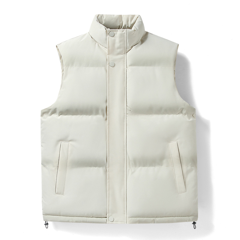 Invierno masculino chaleco de color sólido grueso chaleco de calor transfronterizo marca de moda de otoño coreano para hombres de hombro grande chaleco de pareja image 5