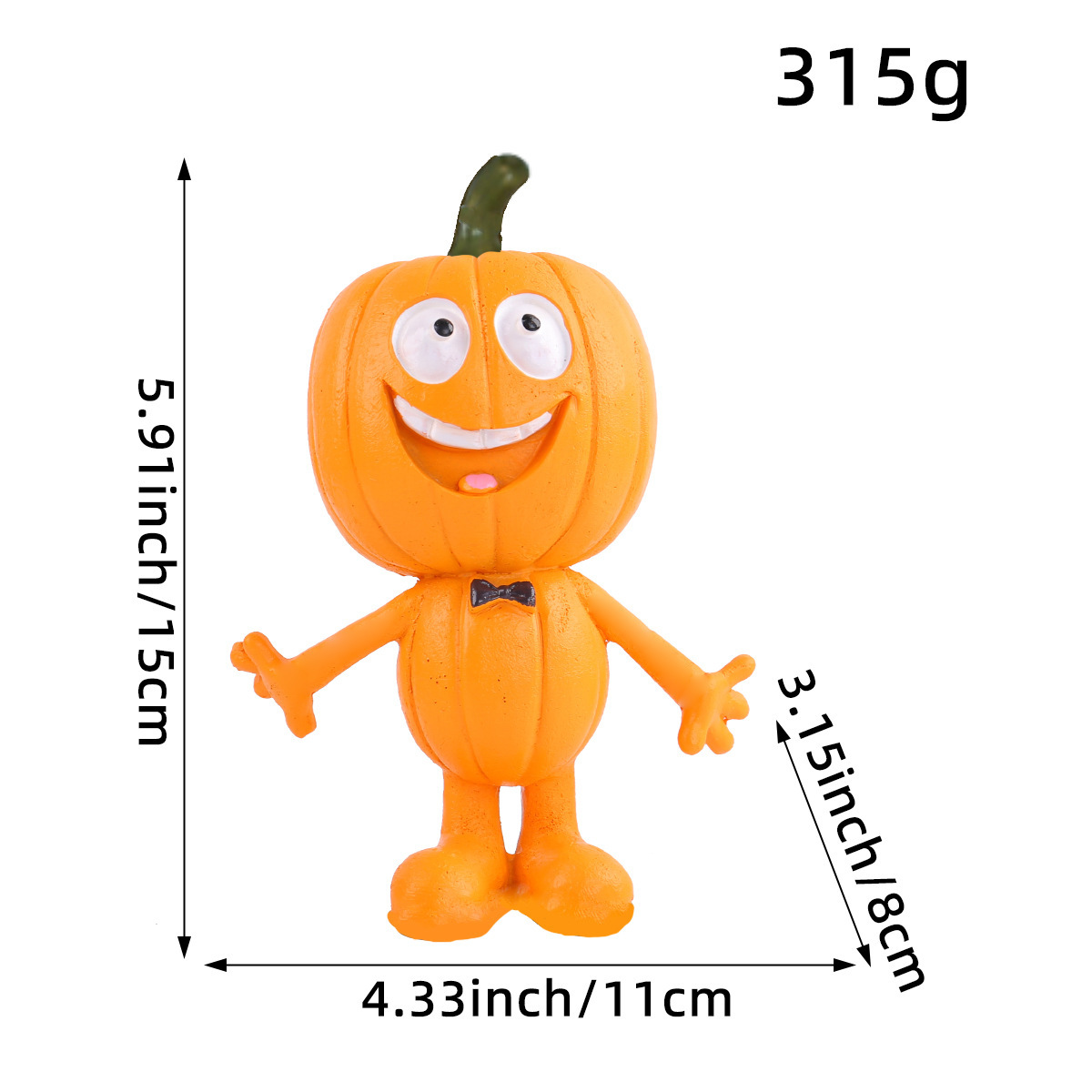 Resina de Halloween calabaza de pie muñeca decoración de patio fiesta atmósfera decoración de muñeca de cabeza de calabaza de resina