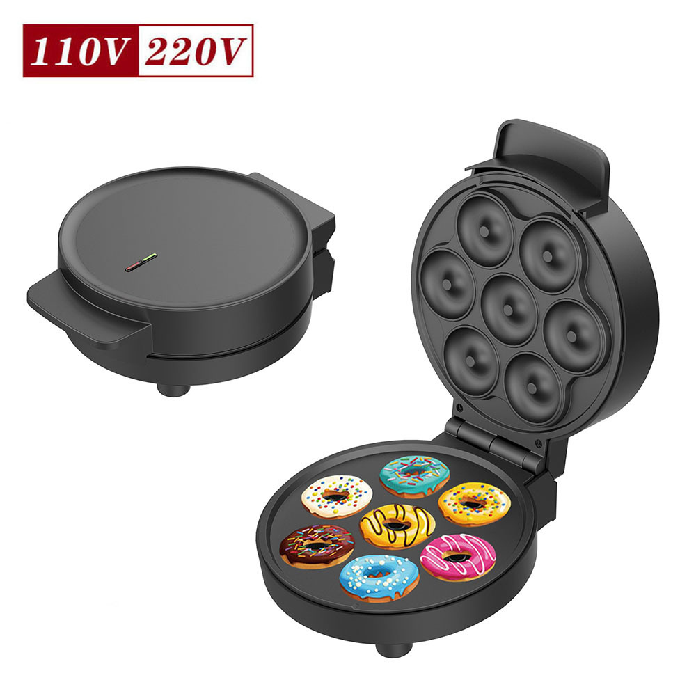 Mini hogar estándar americano 110V máquina de la torta tostadora donut máquina de calefacción eléctrica para hornear pan máquina de desayuno máquina de la torta de huevo