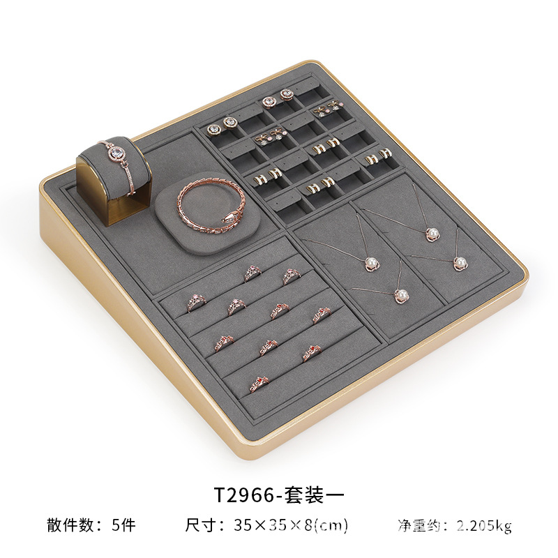 Ahora Weichuang mostrador de joyería placa de exhibición de gran capacidad pulsera gris ultra delgada orejas anillo placa de joyería de pintura horneada
