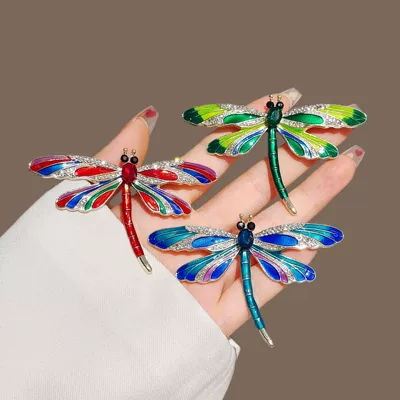Retro New Dragonfly Brooch Dripping Oil Enamel Colorful Insect Corsage Elegant Elegant Outwear Outwear Pin Accessories